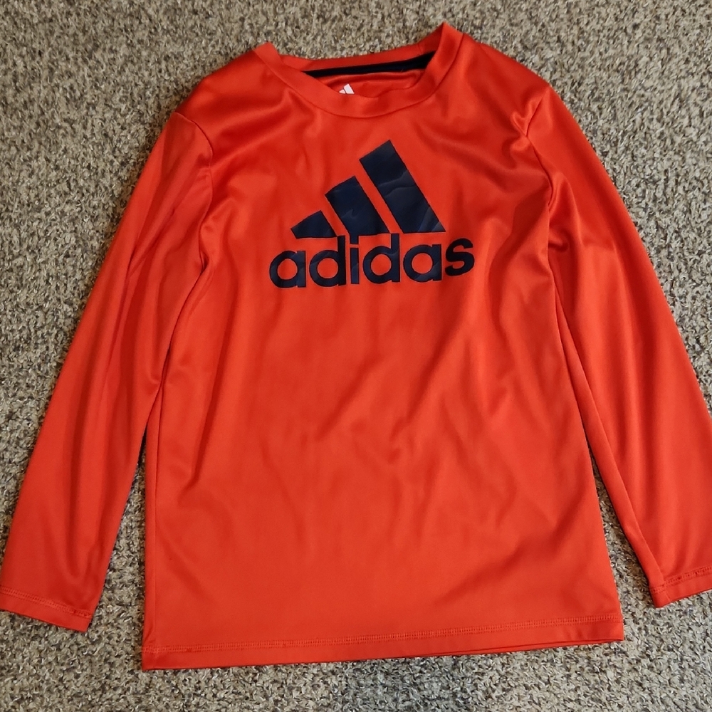 Boys Adidas Vibrant Orange Long Sleeve Top